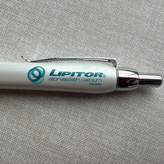 Lipitor Pharmaceutical Pen Pearl White And Chrome Drug Rep Advertising