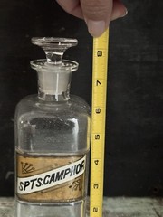 Antique Pharmaceutical Apothecary Medical Camphor Glass Bottle Jar