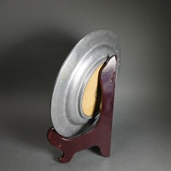 Vintage Squibb Apothecary Pharmaceutical Society Pewter Plate w/ Wood Stand