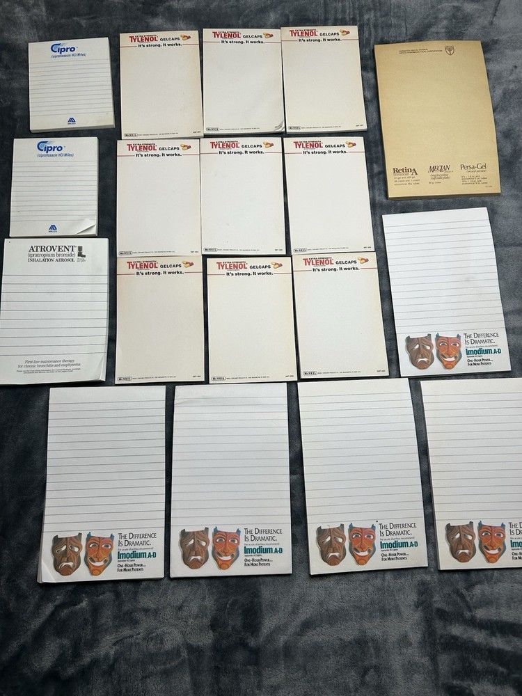 Lot of 18 Pharmaceutical Drug Memo Note Pads – Medicine – Advertising