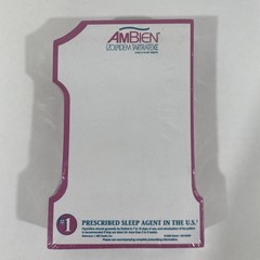 Vtg 2000 Ambien Pharma Drug Rep Merch Notepad Paper Pad Collectible Sealed