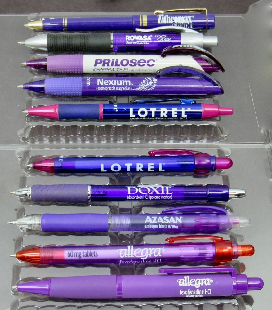 Drug Rep Lot 10 PENS Shades of Purple Pharmaceutical Promo Medical Advertising