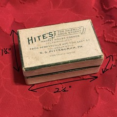 HITES DRUG STORE ~ Pittsburgh PA …Vintage 1946 Drug Store Prescription Pill Box