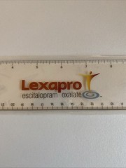 12″ Clear Lucite LEXAPRO Ruler; NEW; Pharmaceutical Drug Rep Promo