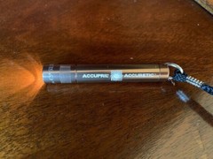 Drug Rep Accupril Flashlight, magnetic business card holder, and 3 magnets.