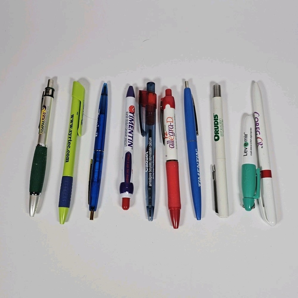 Lot Plastic Pharmaceutical Drug Rep Pens Medical Collectibles