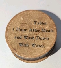 Vintage Cardboard Paper Drug Store Prescription Pill Box w/ Directions