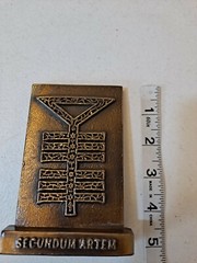 Vintage Old Pharmacy Brass Paperweight Tinactin Promotion Advertising Symbol