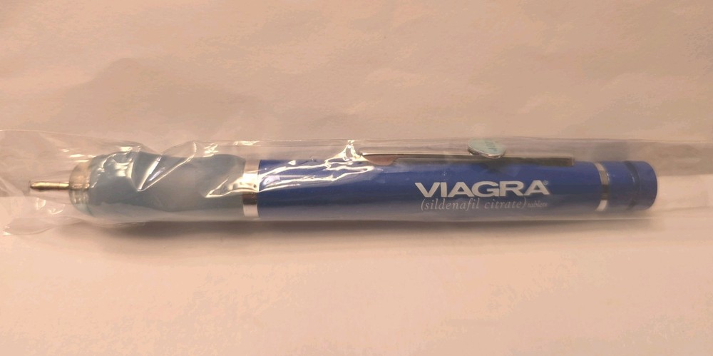 VIAGRA Metal Pen Light Feature Pharmaceutical Drug Rep Promo Vintage RARE