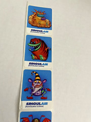 Vintage SINGULAIR Monster Stickers Lot of 6 Collectible Pharmaceutical Drug Rep