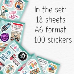100 Funny Pharmacist Waterproof Stickers – Perfect for Laptops & Water Bottles