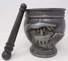 Vintage Pewter Mortar & Pestle Display Only By Schering Corp. 1988