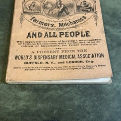 1887 Pierce’s MEDICAL DISPENSARY Memo Book Drug Advertising Antique