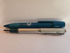 Lipitor Pharmaceutical Drug Rep Promo Ink Pens x2 Vintage Metal
