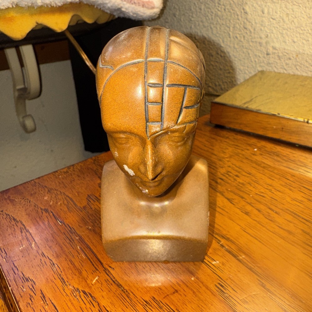 Paxipam Vintage Phrenology Bust, Medical Advertising Paperweight 5”x 2.4”