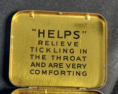 Advertising Medicine Tin HELPS Throat Pellets National Licorice Co Brooklyn NY