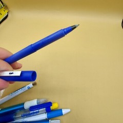 Vintage working Pharmaceutical Drug Rep PROZAC Bic blue/gold pen