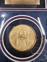 Pfizer Drug Company Framed Plaque Award Corporate Pharmaceutical Collectible