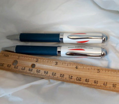 LIPITOR CADUET Drug Rep Pharmaceutical Heavy Metal Twist Barrel Pen Lot SET OF 2