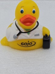 Pharmaceutical Healthcare Promotional Novelty Vinyl Yellow Ducks Lot Of 4 RARE