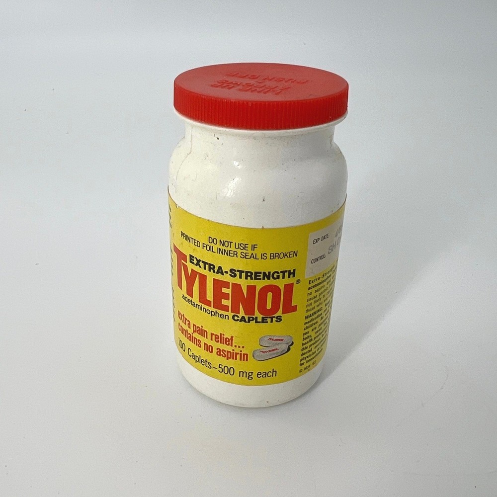 Vintage 1980s Extra Strength Tylenol Bottle Medical Pharmacy Display 1986 Prop