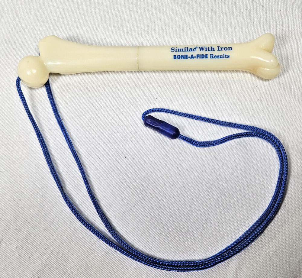 Vintage Similac with Iron Bone-a-fide Results Plastic Bone Shaped Pen Promo