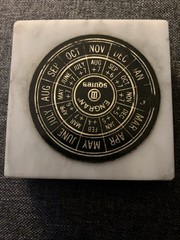 MARBLE VINTAGE RARE ENGRAN SQUIBB PHARMACEUTICAL CALENDAR ( Square ) MED TOOL