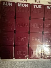 Aricept Drug Rep Pharmaceutical Promo 1 Week Plastic Pill Case organizer Box NOS