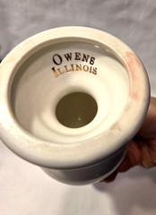 Vintage White Owens Illinois Ceramic Pharmacy Apothecary Finial display RX deco