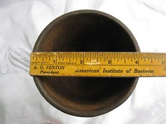 Vintage Heavy Cast Iron Footed Mortar & Wooden Pestle (Ships Free 2 US!)