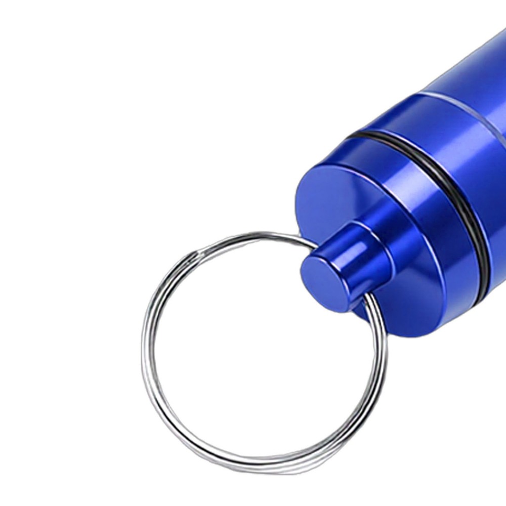 5pcs Mini Keychain Tablets Case Water Proof Outdoor Tablets Container Blue