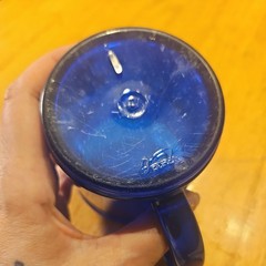 PROZAC 💊 Cobalt Blue Plastic Coffee Mug Cup Lilly 💊 Pharma Drug Advertising