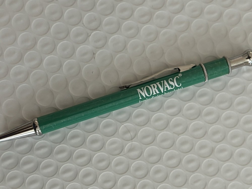 Rare Sleek Metal Pharmaceutical Drug Rep Pen Norvasc