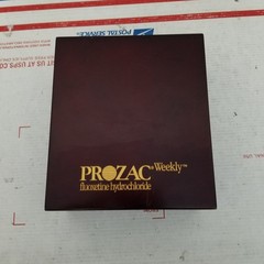 Prozac Pharmaceutical Advertising Box CD Case Box Wood Drug Rep Promo Vintage