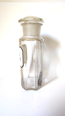 Vintage Crystal Apothecary Pharmacy Clear Jar 800 ml SUCCUS LIQUIR. PULV.