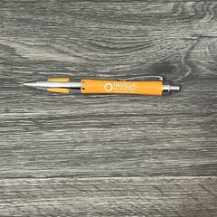 Vintage Metal Invega Pharmaceutical Drug Rep Pen Advertising Orange