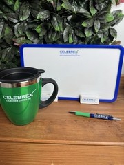 Celebrex Promo Lot Mug Travel Cup Whiteboard Pen Eraser Pharma Drug Rep NEW