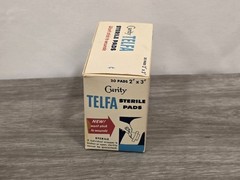 Sterile Pads Advertising Box Kendall Curity Telfa Original Content Vintage 1970s