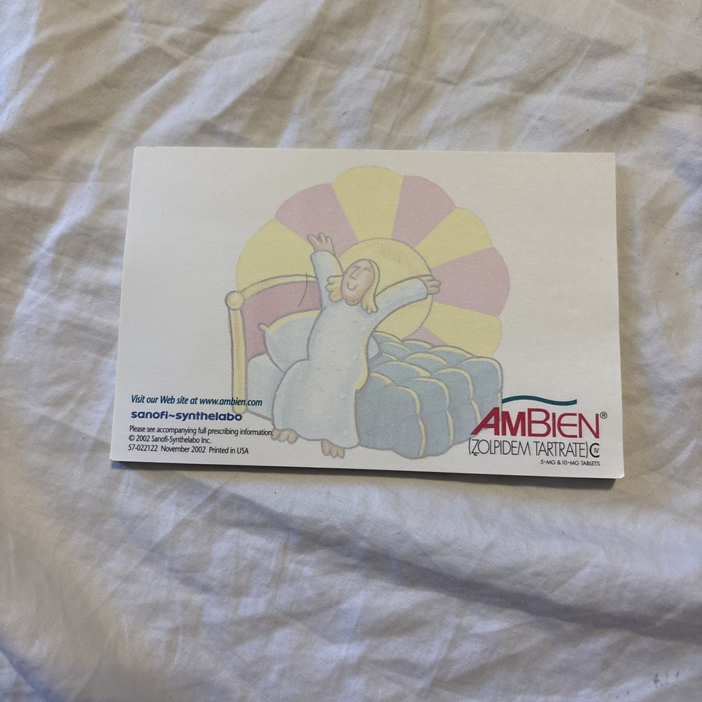 Ambien Notepad Pharmaceutical Drug Rep Sticky Note