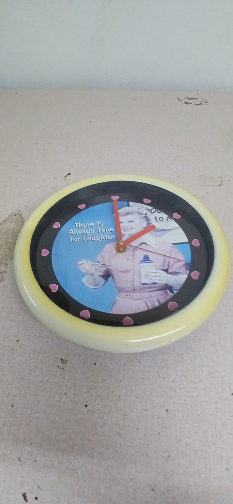 Vintage Quartz Wall Desk Clock „There Is Always Time for Laughter“ Cream Black