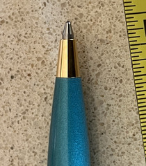 Vintage Pfizer Roerig Diflucan Fluconazole Drug Rep BLUE GREEN Pen Metal Taiwan