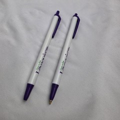 Lot of 2 Levaquin Medical Drug Rep Pharmaceutical Pens Working Purple White Bic