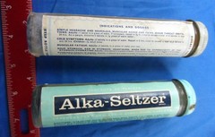 Vintage Alka-Seltzer Medicine Bottle Lot of 2 Different Sizes 1950’s 1940’s