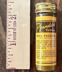 1939 Pfunder’s Stomach Tablets Empty Tube Vintage Medicine Apothecary Drug Store