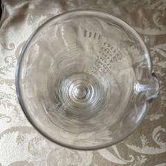 Vintage ETCHED GLASS FOOTED 16 oz 500 cc graduated chemistry BEAKER APOTHECARY