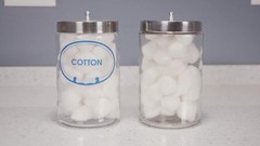 Grafco Glass Sundry Jar – Labeled ‚Cotton‘ – Dressing Storage
