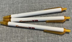 Lot of THREE Cipro XR drug rep pens – cheerful colors – Free Shipping!