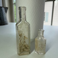 Antique Apothecary Medicine Bottles Lot of 2 Clear