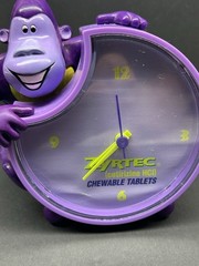 Zyrtec Chewable Tablets Promo Purple Monkey 5″ Alarm Clock Tested & Works