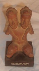 ETRAFON DUAL EMOTIONAL DISTRESS TERRACOTA FIGURE IN GOOD CONDITION
